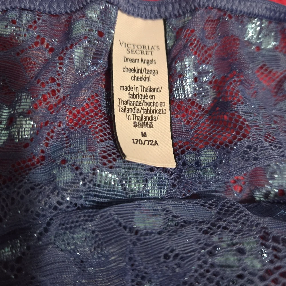 Victorias Secret Lace Bra and Panty Set in Blue Purple 36c Medium - Picture 4 of 4